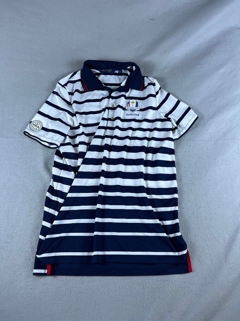 Polo Golf Ralph Lauren 2016 Ryder Cup Hazeltine Polo Shirt Mens L Blue Striped